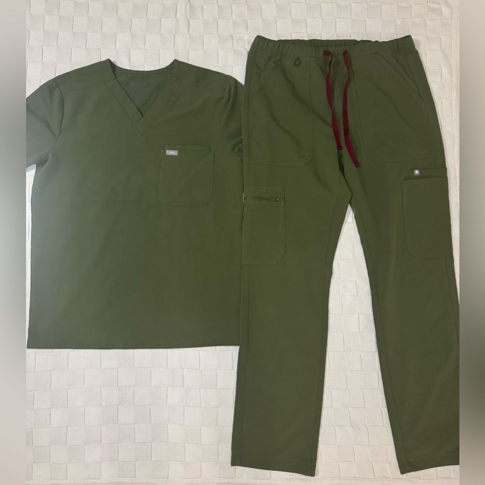 Figs Green Srub Set Mens Small